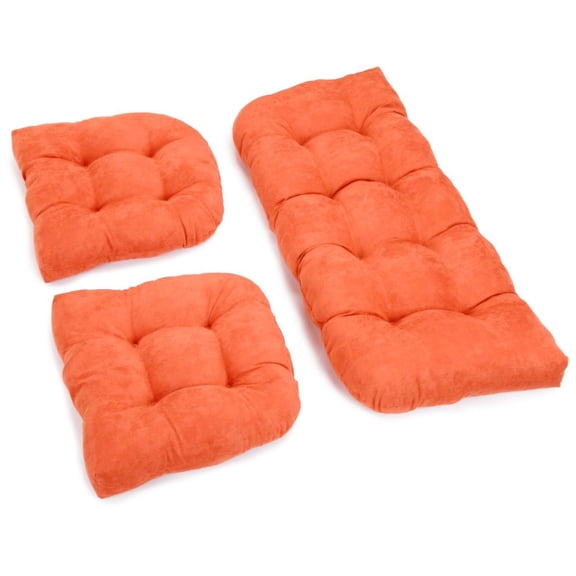 Blazing Needles U-Shaped Microsuede Tufted Settee Cushion Set (Set of 3)