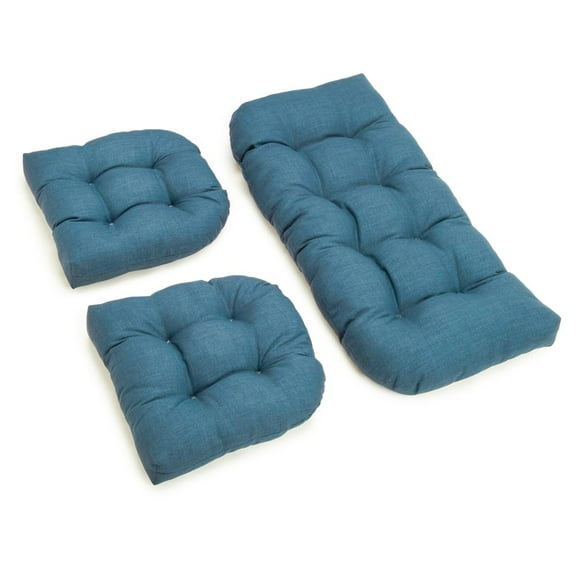 Blazing Needles U-Shaped Spun Polyester Tufted Settee Cushion Set (Set of 3)