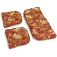 thumbnail image 1 of U-Shaped Spun Polyester Tufted Settee Cushion Set (Set of 3) - Passion Ruby, 1 of 2