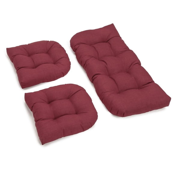 Blazing Needles 3-Piece Solid Settee Cushion Set (Set of 3)