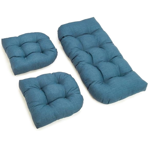 U-Shaped Spun Polyester Tufted Settee Cushion Set (Set of 3)