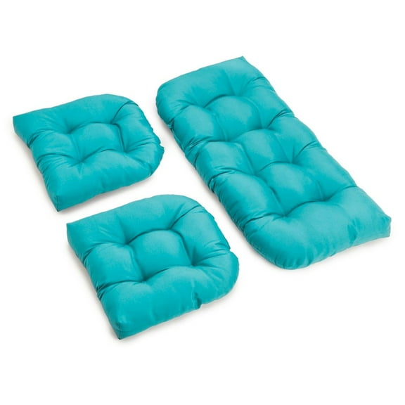 Blazing Needles U-Shaped Twill Tufted Settee Cushion Set (Set of 3)