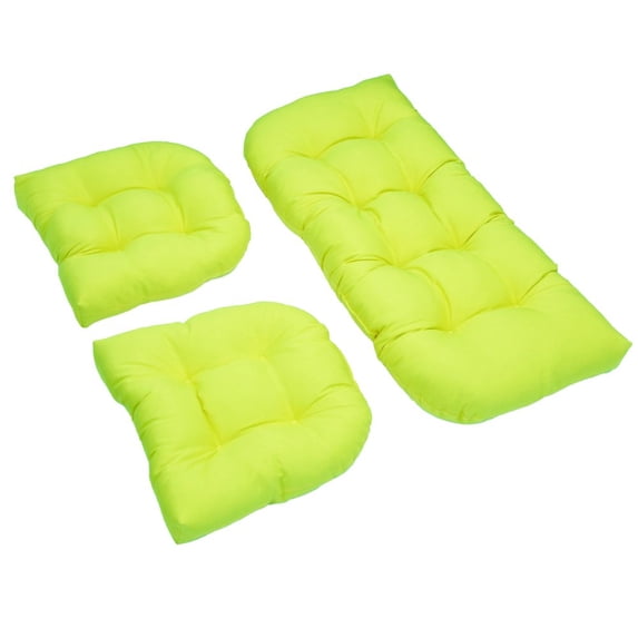 Blazing Needles U-Shaped Twill Tufted Settee Cushion Set (Set of 3)