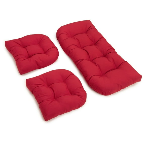 Blazing Needles U-Shaped Twill Tufted Settee Cushion Set (Set of 3)