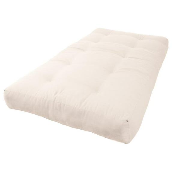 Blazing Needles 9602-TW-EG 8 in. Renewal Twill Twin Size Futon Mattress, Natural