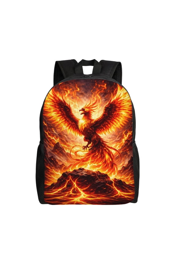 Blazing Phoenix Rising Halloween Backpack Large Capacity Laptop Bag for Men and Women