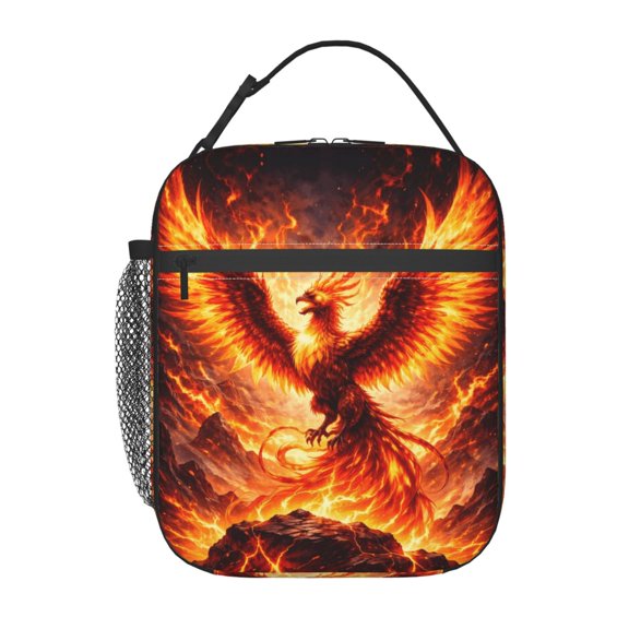 Blazing Phoenix Rising Halloween Lunch Bag Portable Thermal Lunch Box for Men and Women