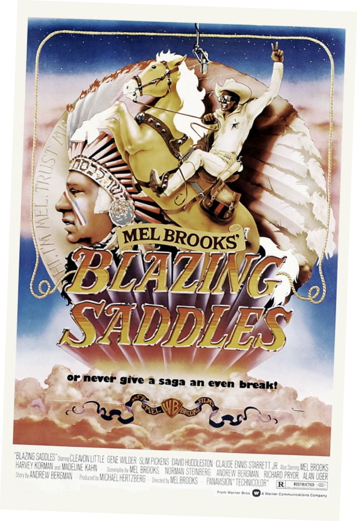 Blazing Saddles Movie Poster 24in x36in Art Poster 24x36 Multi-Color Square Adults Poster Time