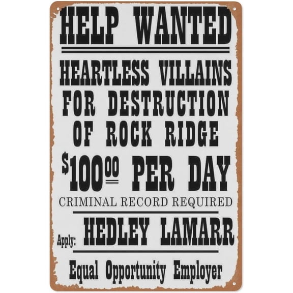 Blazing Saddles Wanted Metal Tin Sign 8x12 Inch, Vintage Western Wall Art Decor for Home, Bar, Man Cave, or Office