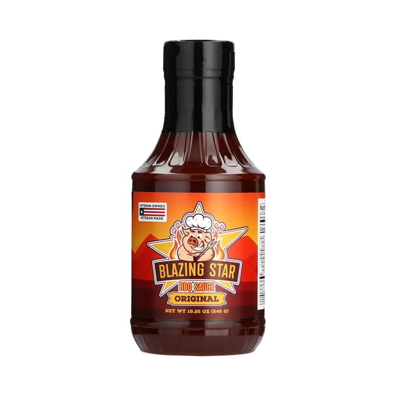Blazing Star Original BBQ Sauce - Blended with Multicultural Flavors for a Unique, Non-Regional Style, Balanced Taste - Made with Raw Honey - Perfect Addition to Any Barbecue (20 oz) by Blazing Star