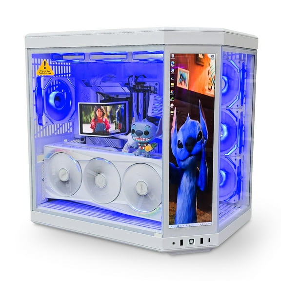 Blazingtech EX Stream Gaming Desktop PC, Ryzen 7 7800X3D, Radeon 9070XT 32GB RAM, 2TB NVMe, WHITE