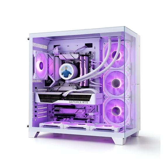 Blazingtech EX Stream Gaming Desktop PC, RYZEN 7 7800X3D, GeForce RTX 5070TI , 32GB RAM, 2TB NVMe, WHITE