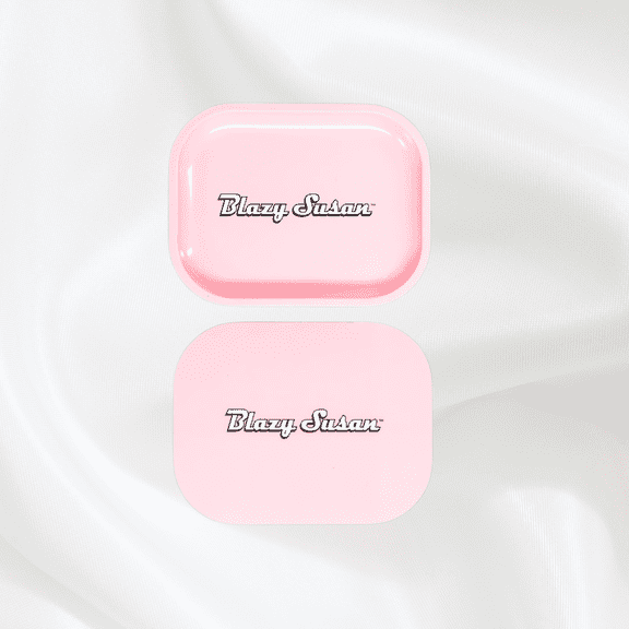 Blazy Susan Small Storage Tray with Lid Pink Clouds, 7" x 5.5"