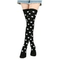 thumbnail image 1 of Blczomt 1 Pairs Over The Knee High Women Socks Cotton Sock Polka Dot Thigh High Sock, 1 of 6