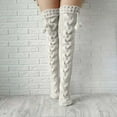 thumbnail image 1 of Blczomt 1 Pairs Thigh High Women's Socks Cotton Knit Sock Over The Knee High Fuzzy Casual Sock, 1 of 3