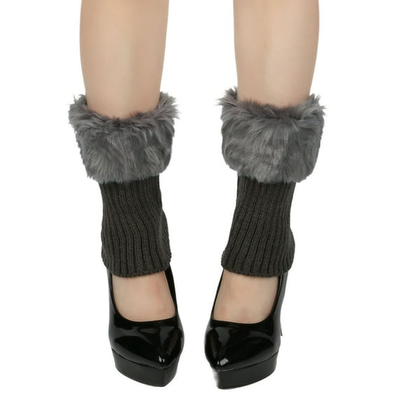 Blczomt 1 Pairs Women's Socks Leg Warmer Fuzzy Socks Thermal Ribbed Knit Sock