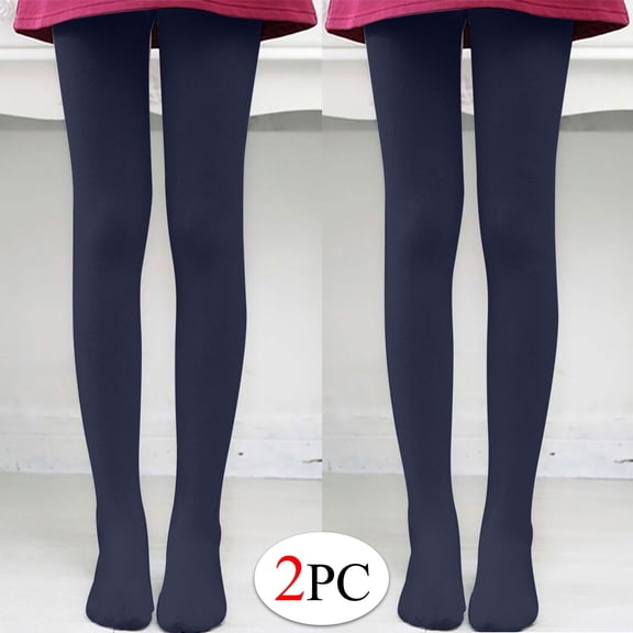 Blczomt 2 Pairs Tights Women's Socks Fleece Lined Socks Warm Stretchy Thermal Socks