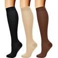 thumbnail image 1 of Blczomt 3 Pairs Compression Womens Socks Athletic Cotton Sock Knee High Cycling Running Socks, 1 of 2