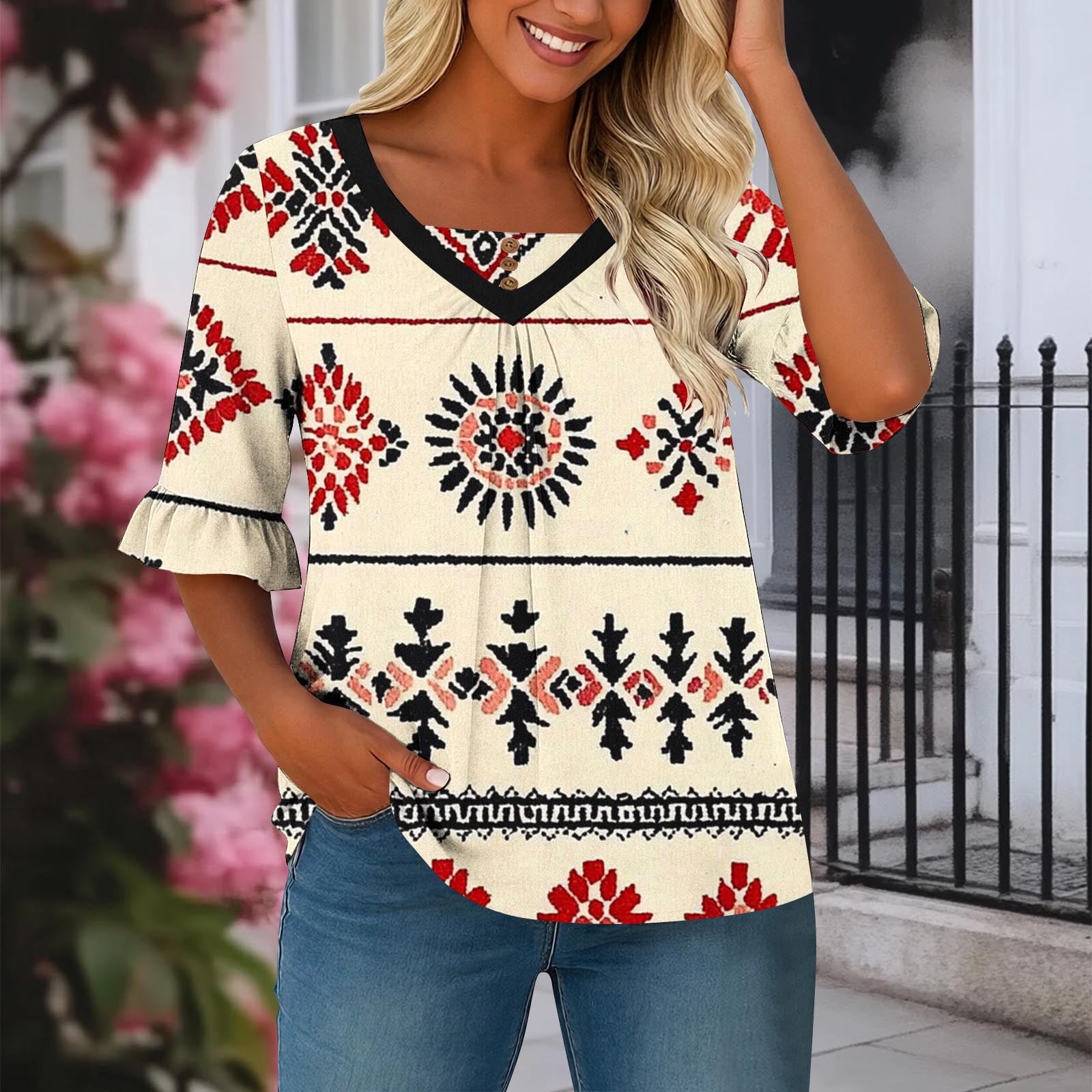 Blczomt Beige Summer Tops for Women 2026 Graphic Short Sleeve Shirt ...