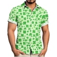 thumbnail image 1 of Blczomt Big & Tall Mens Short Sleeve Shirt Green Button Down St.Patrick's Day Tees Classic Button Up Summer Clover Graphic Men's Tops, 1 of 6