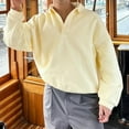 thumbnail image 1 of Blczomt Big and Tall Sweatshirt Casual Plain Pullover Sweatshirt Yellow Long Sleeve Lightweight Fall Fashion,XL, 1 of 9
