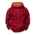 thumbnail image 1 of Blczomt Big and Tall Sweatshirt Casual Zip Up Hooded Sweatshirt Casual Long Sleeve Red Pocket Clothing,M, 1 of 3