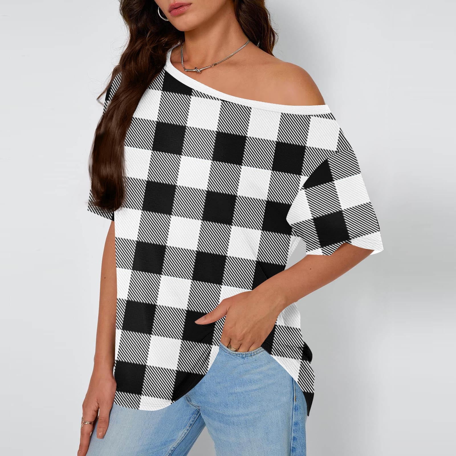 Blczomt Black Womens Blouse Plaid 2026 Dressy Tops Casual Lightweight ...