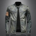 thumbnail image 1 of Blczomt Blue Mens Jacket Full Zip Jean Denim Jacket Casual Vintage Mens Big and Tall Winter Coats L, 1 of 9