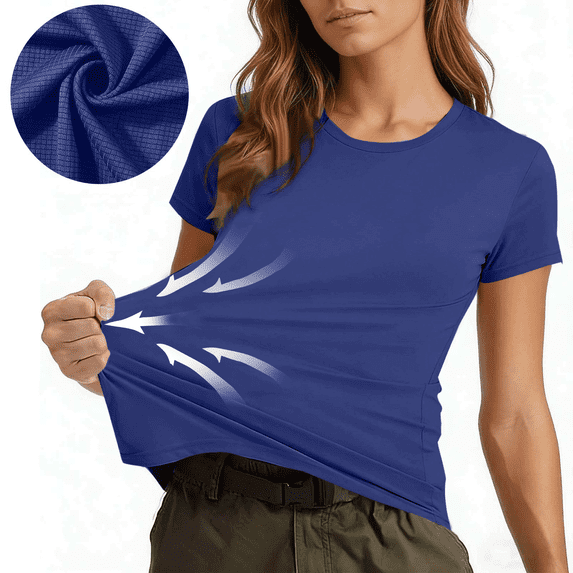 Blczomt Blue Spring Tops for Women 2026 Summer Tees Trendy Blouses for Women Casual,S