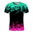 thumbnail image 1 of Blczomt Mens Shirts Short Sleeve Green Crew Neck Flame T Shirt Xl, 1 of 3