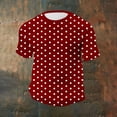 thumbnail image 1 of Blczomt Casual Men's Short Sleeve Shirts Red Crew Neck Tee Polka Dot Waffle Summer Tees for Men, 1 of 7