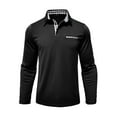 thumbnail image 1 of Blczomt Collared Mens Polo Polo Black Long Sleeve Dress Shirt Soft Plain Mens Clothes Trendy, 1 of 5