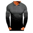 thumbnail image 1 of Blczomt Compression Shirts for Men Long Sleeve Gray Gradient Collared Casual Button Down Shirts L, 1 of 2