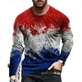 thumbnail image 1 of Blczomt Compression Shirts for Men Red Long Sleeve Tie Dye Crew Neck T Shirt 3xl, 1 of 3
