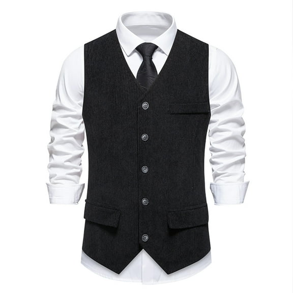 Blczomt Cotton Mens Tank Top Dress Suit Vest Black Formal Waistcoat Slim Fit Tank Shirts