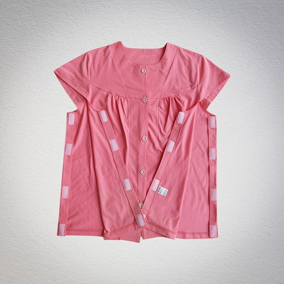 Blczomt Cotton Short Sleeve Tops for Women Nursing Shirts Pockets Loose Fit Pink Crew Neck Blouses for Women