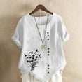 thumbnail image 1 of Blczomt Crew Neck Spring Tops for Women Floral Short Sleeve T Shirt Trendy Summer White Womens Blouses Casual, 1 of 4