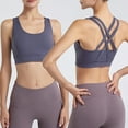 thumbnail image 1 of Blczomt Criss Cross Back Sport Bras Woman High Impact Strappy No Underwire Yoga Bra, 1 of 4