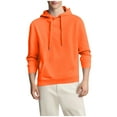 thumbnail image 1 of Blczomt Drawstring Men's Hoodies Pullover Plain Hoodie Sweatshirt Winter Long Sleeve Casual Orange Fashion, 1 of 6