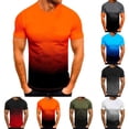 thumbnail image 1 of Muscularfit Dress Shirts for Men Short Sleeve Orange Gradient Crew Neck T Shirt Xl, 1 of 5