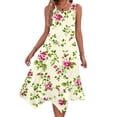 thumbnail image 1 of Blczomt Floral Dresses for Women Summer Casual Dresses Midi 2025 Trendy Beige Flowy Women Fashion, 1 of 8