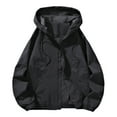 thumbnail image 1 of Blczomt Full Zip Men Clearance Jacket Black Windbreaker Jacket Casual Hooded Lightweight Plain Mens Coats Winter Clearance XXXXXL, 1 of 7