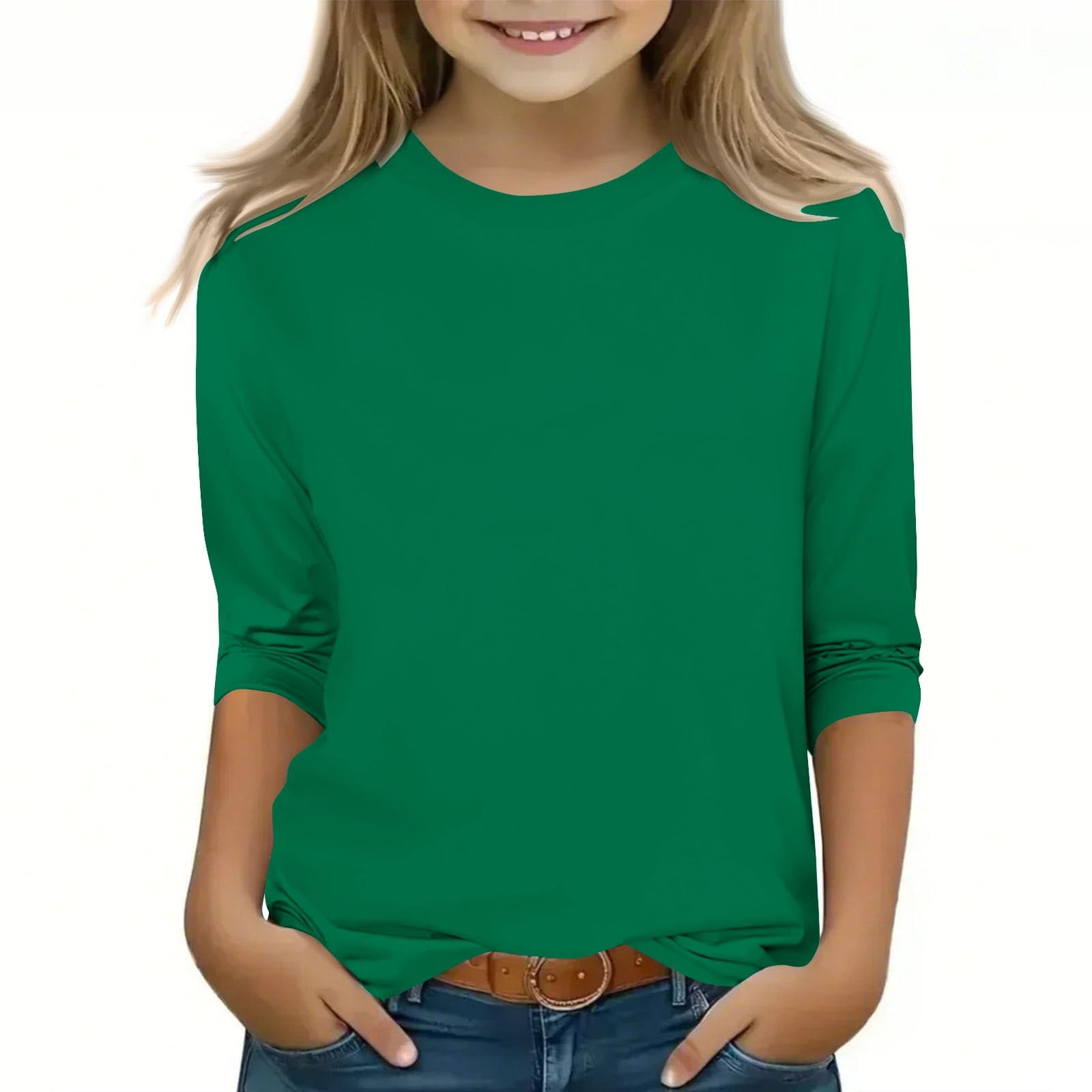 Girls Casual Plain Half Sleeves Short Set - P.Green main image 0