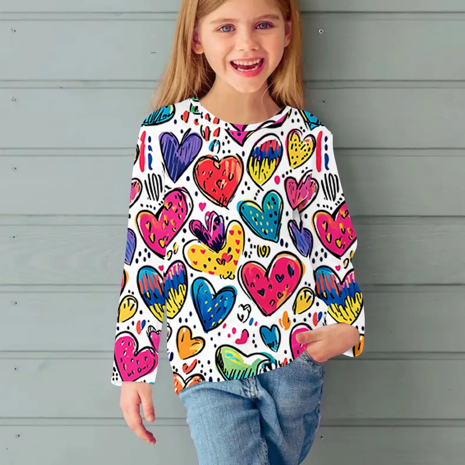 Blczomt Girls Tshirt Graphic Cute Long Sleeve T Shirts 2025 Basic