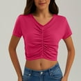 thumbnail image 1 of Blczomt Going Out Summer Tops for Women 2025 Crop Short Sleeve Basic Tees Workout Casual Pink Gym Blouses Women, 1 of 7