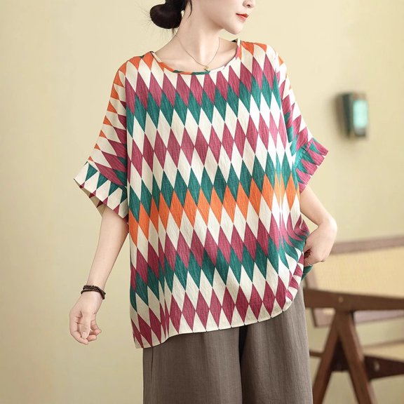 Blczomt Graphic Womens Tops Casual Trendy Crew Neck T Shirt Red 2025 Short Sleeve Loose Womens Blouses Casual