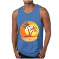 thumbnail image 1 of Blczomt Gym Men Tank Tops Sleeveless Tees Workout Blue Beach Muscle Graphic Tank, 1 of 4