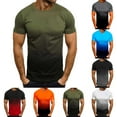 thumbnail image 1 of Muscularfit Hawaiian Shirts for Men Green Short Sleeve Crew Neck Gradient T Shirt L, 1 of 5