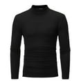 thumbnail image 1 of Blczomt Hawaiian Shirts for Men Long Sleeve Black Solid Turtleneck T Shirt L, 1 of 3