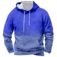 thumbnail image 1 of Blczomt Hoodie Men Casual Pullover Hoodie Fall Winter Gradient Drawstring Blue Fashion Clothing, 1 of 2